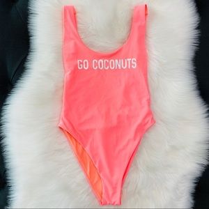 Aerie One Piece Swim High Cut Cheeky Low Back EUC